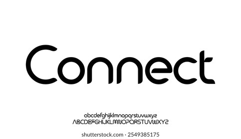 Connect, Minimal font creative modern alphabet.  minimalist style fonts set. vector illustration
