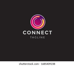Conectar el logotipo moderno con la letra c. plantilla empresarial.Elementos de diseño de vectores para el logotipo de su empresa.