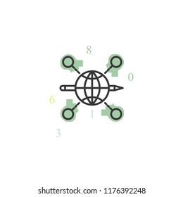  Connect network colored icon. Element of business for mobile concept and web apps icon. Thin line icon for website design and development, app development. Premium icon