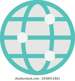 Connect Network Internet Icon Vector Flat Illustration