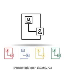 Connect network multi color icon. Simple thin line, outline vector of online and web icons for ui and ux, website or mobile application