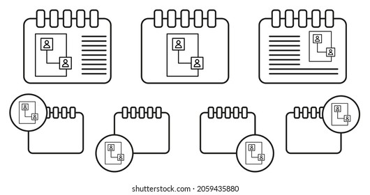 Connect network vector icon in calender set illustration for ui and ux, website or mobile application