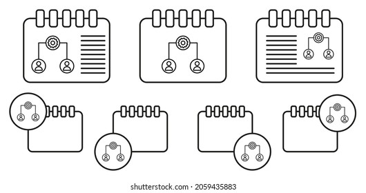 Connect network vector icon in calender set illustration for ui and ux, website or mobile application