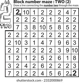 Connect the number : Let's learn number 2