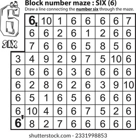 Connect the number : Let's learn number 6