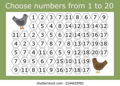 Connect The Numbers From 1 To 20 In The Correct Order And Go Through The Maze