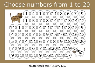 Connect The Numbers From 1 To 20 In The Correct Order And Go Through The Maze