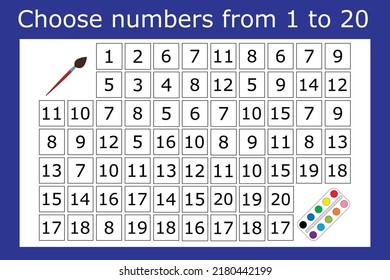 Connect The Numbers From 1 To 20 In The Correct Order And Go Through The Maze

