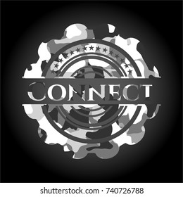 Connect on grey camouflage texture
