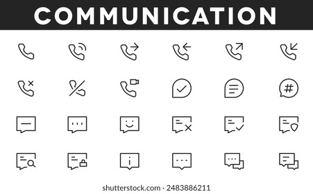 Connect with our communication icons, covering calls, messages, and secure interactions for effective discussions.