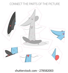 Connect the parts of the picture learn numbers game vector illustration