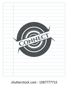 Connect pencil strokes emblem. Vector Illustration. Detailed.
