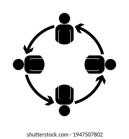 Connect people design template. Vector human resources label. people icon vector. flat style creative team illustration. idea concept. color editable