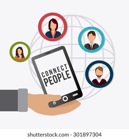 Connect people design, vector illustration eps 10.