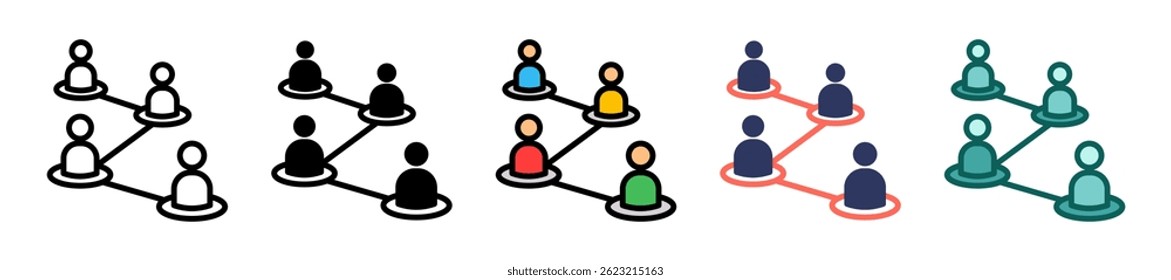 Connect People Icon Multiple Vector Illustration