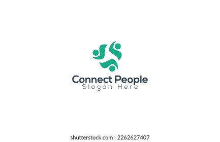 Connect People Logo Design, Minimal Community, Network, Unity, collaboration, partnership Logo Vector Design template.