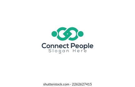 Connect People Logo Design, Minimal Community, Network, Unity, collaboration, partnership Logo Vector Design template.