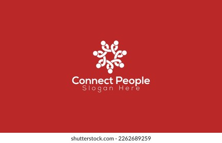 Connect People Logo Design, Minimal Community, Network, Unity, collaboration, partnership Logo Vector Design template.