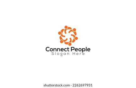Connect People Logo Design, Minimal Community, Network, Unity, collaboration, partnership Logo Vector Design template.