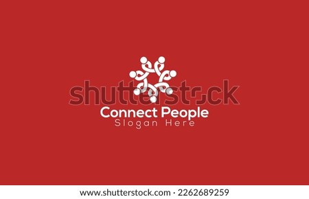 Connect People Logo Design, Minimal Community, Network, Unity, collaboration, partnership Logo Vector Design template.