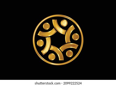 Connect People Logo Template, Social media network people logo