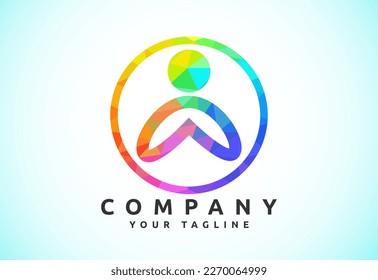 Connect People Logo Template, Social media network people logo