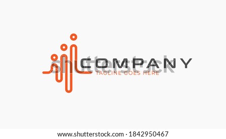 Connect People Logo. Useble for Group and Company Llogos, Flat Design logo Template, Vector Illustration