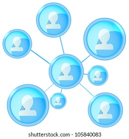 Connect people,social network circle.Vector
