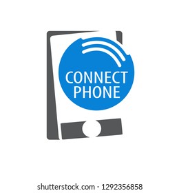 Connect phone signal logo concept design. Symbol graphic template element vector