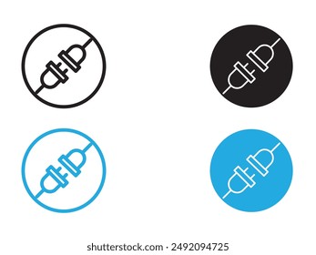 Connect plug icon black and white vector outline sign