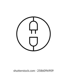 Connect plug icon Flat fill set collection