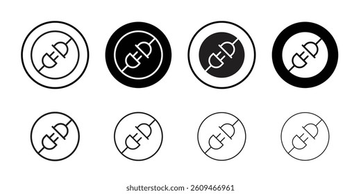 Connect plug icon Line Art Logo set
