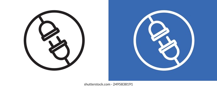 Connect plug logo sign set vector outline