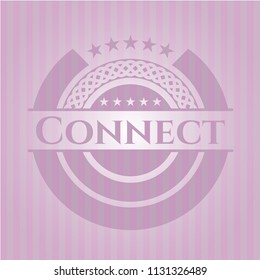 Connect realistic pink emblem