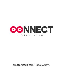 Connect Red Black Logo Design Template Elements. Connected c and o letters with dots. Modern Networking Logo Design.