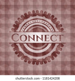 Connect red geometric emblem. Seamless.