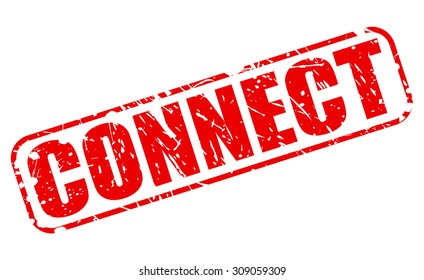 Connect red stamp text on white