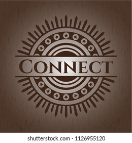 Connect retro wood emblem