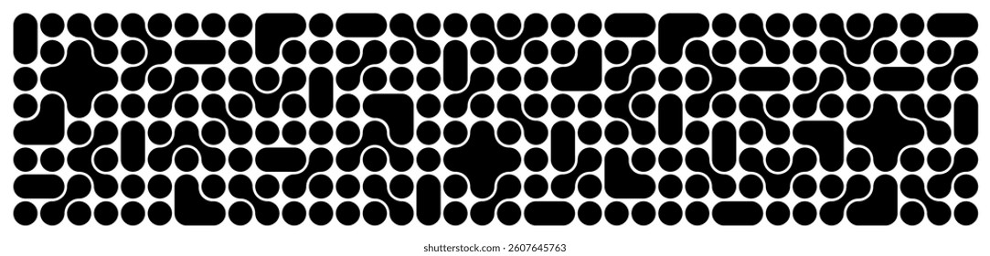 Connect Shape Abstract Pattern. Vector Metaball Geometric Background with Dots and Blob Shapes. Organic Tech Graphic