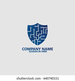 Connect Shield logo Template Design