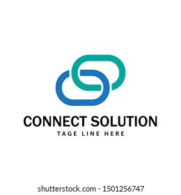 connect solution logo design template