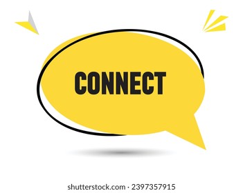 Connect speech bubble text. Hi There on bright color for Sticker, Banner and Poster. vector illustration.