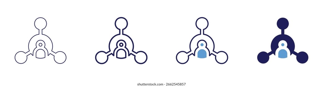 Connect support icon in 4 different styles. Thin Line, Line, Bold Line, Duotone. Duotone style. Editable stroke.