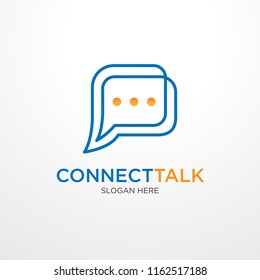 connect talk logo template with crattive concept use for business website brand or startup application identity vector eps 10