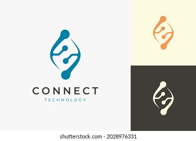 Connect technology logo in abstract shape