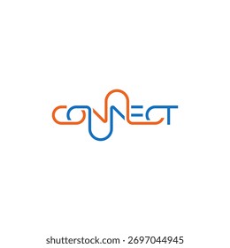 Connect text typographic logo design.