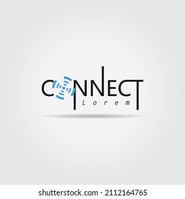 Connect text vector. Perfect for digital products and the internet.