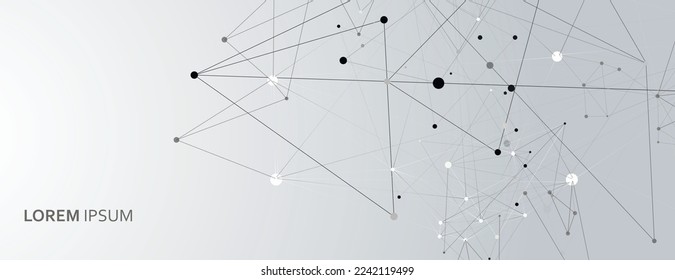 Connect triangle structure in abstract style. Global communication network. Abstract vector pattern. Contemporary design. Geometric texture. Modern trendy design.
