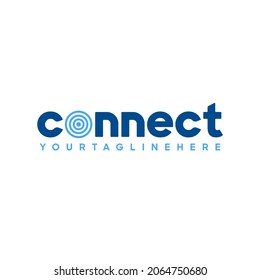 Connect Turquoise and Blue Lowercase Logo Design Template Elements. Connected o letter with connection signal. Modern Networking Logo Design Vector.