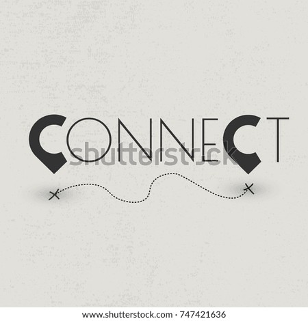 Connect typographic concept with location pins 